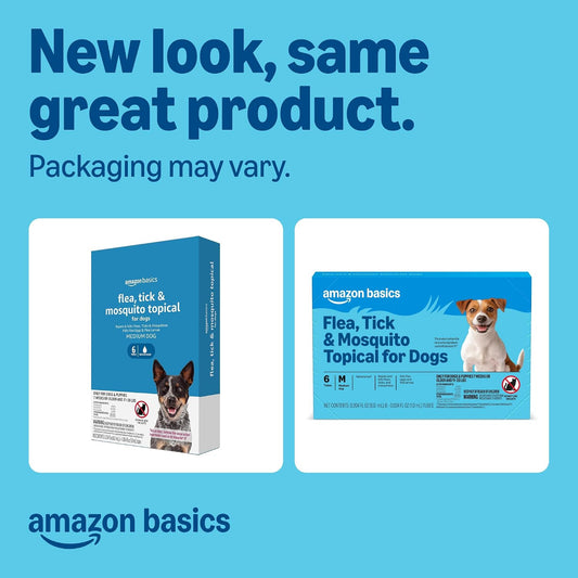 Flea, Tick & Mosquito Topical Treatment & Prevention for Medium Dogs (11-20 pounds), Fast-Acting, Kills Fleas, Eggs & Larvae, 30 Day Protection, Packaging May Vary