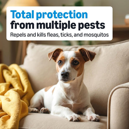 Flea, Tick & Mosquito Topical Treatment & Prevention for Medium Dogs (11-20 pounds), Fast-Acting, Kills Fleas, Eggs & Larvae, 30 Day Protection, Packaging May Vary