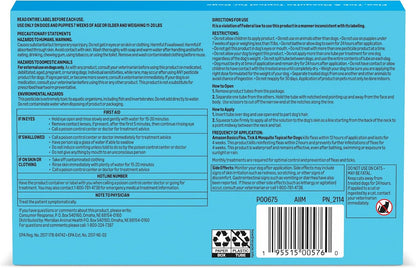 Flea, Tick & Mosquito Topical Treatment & Prevention for Medium Dogs (11-20 pounds), Fast-Acting, Kills Fleas, Eggs & Larvae, 30 Day Protection, Packaging May Vary