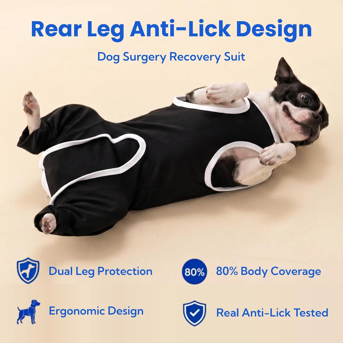 Innovating Dog Rear Leg Sleeve to Stop Lick, Dog Surgery Recovery Suit