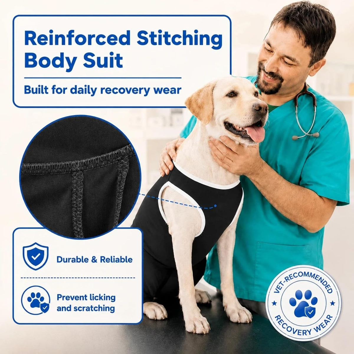 Innovating Dog Rear Leg Sleeve to Stop Lick, Dog Surgery Recovery Suit