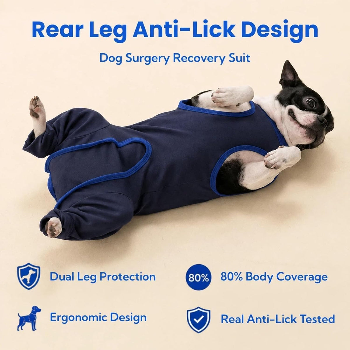 Innovating Dog Rear Leg Sleeve to Stop Lick, Dog Surgery Recovery Suit