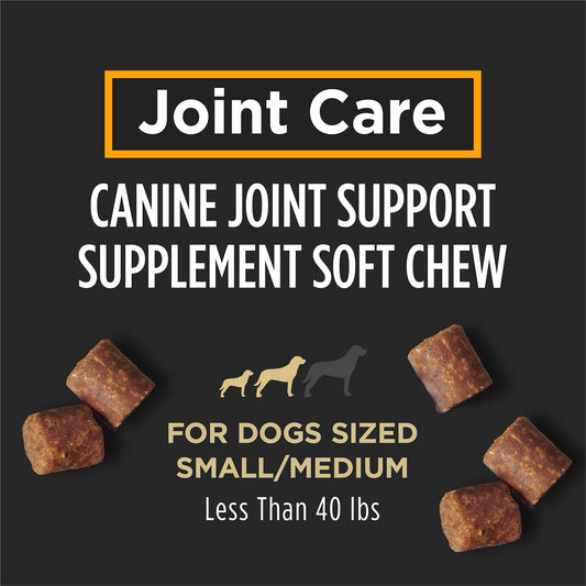 Purina Pro Plan Veterinary Small Breed Dog Joint Care Supplement with Glucosamine, Chondroitin, and Collagen to Support Hip and Joint Health – 60ct Pouch