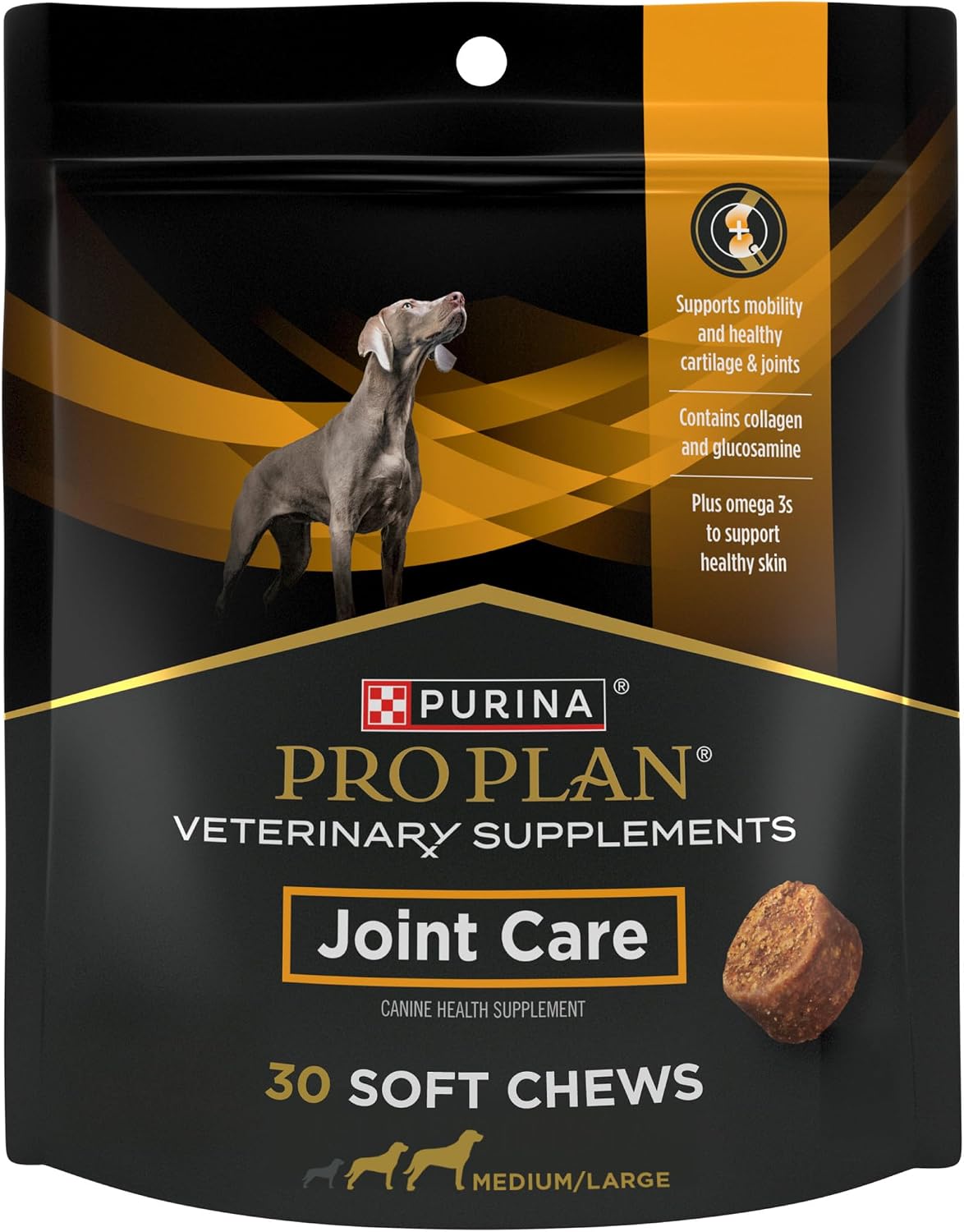 Purina Pro Plan Veterinary Small Breed Dog Joint Care Supplement with Glucosamine, Chondroitin, and Collagen to Support Hip and Joint Health – 60ct Pouch