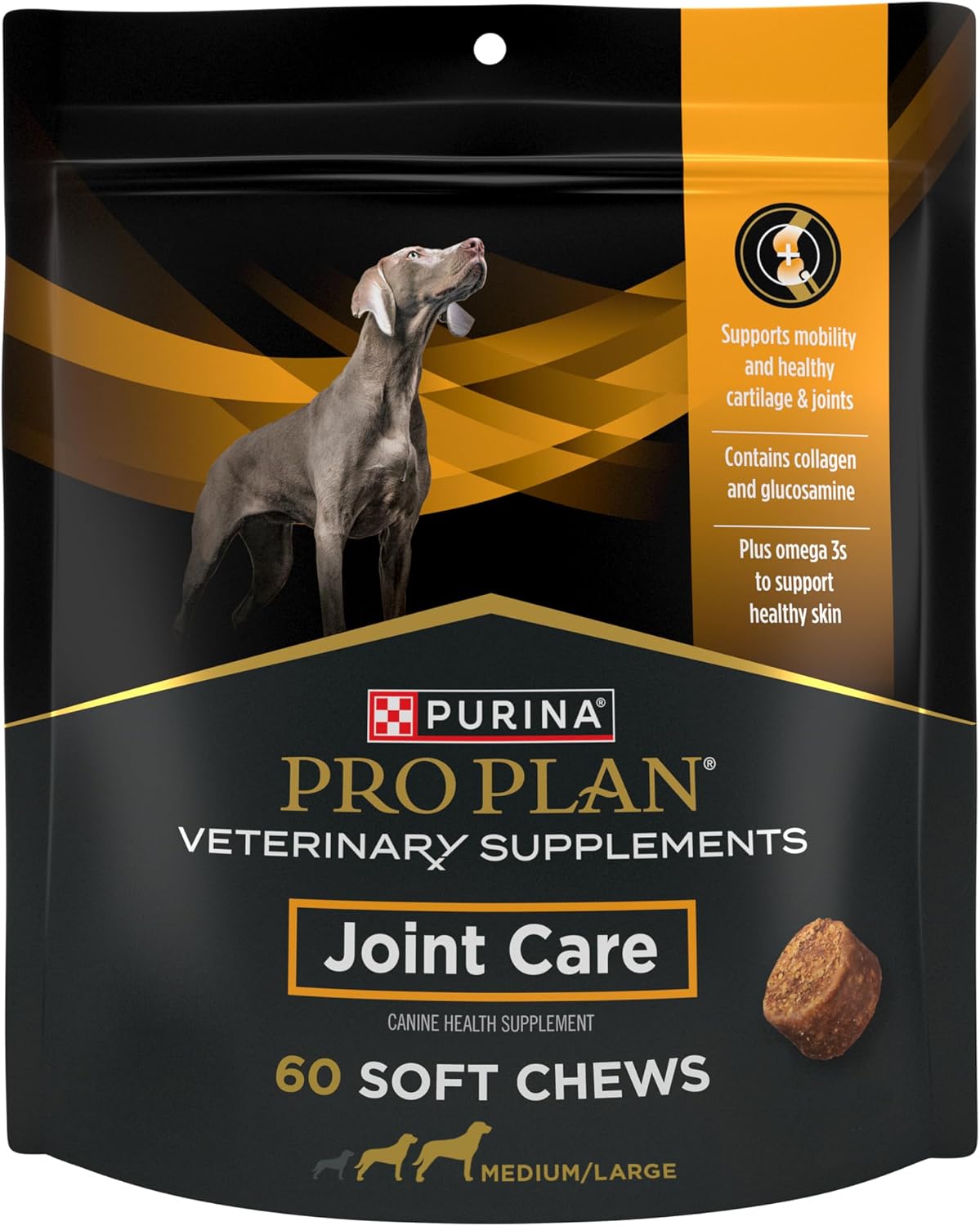 Purina Pro Plan Veterinary Small Breed Dog Joint Care Supplement with Glucosamine, Chondroitin, and Collagen to Support Hip and Joint Health – 60ct Pouch