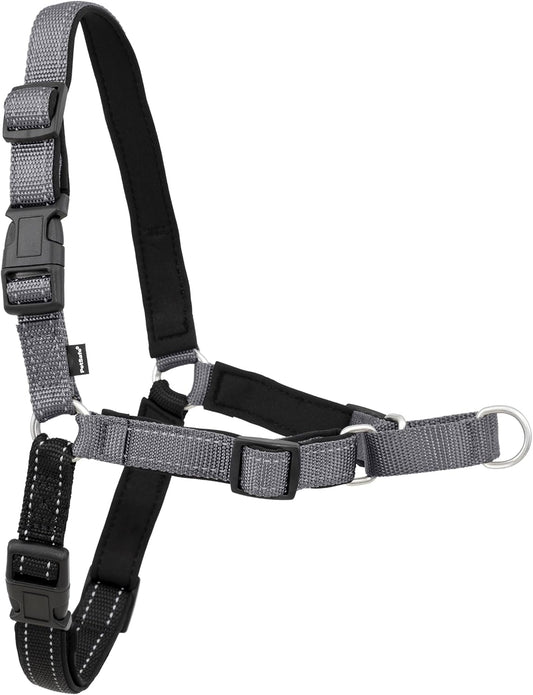 Easy Walk Deluxe Dog Harness, No Pull Dog Harness – Perfect for Leash & Harness Training – Stops Pets from Pulling and Choking on Walks – Medium, Steel