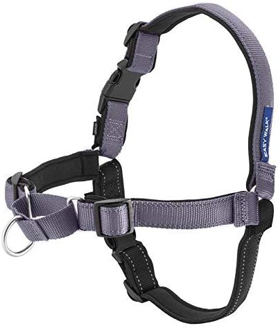 Easy Walk Deluxe Dog Harness, No Pull Dog Harness – Perfect for Leash & Harness Training – Stops Pets from Pulling and Choking on Walks – Medium, Steel