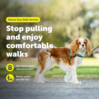 Easy Walk Deluxe Dog Harness, No Pull Dog Harness – Perfect for Leash & Harness Training – Stops Pets from Pulling and Choking on Walks – Medium, Steel