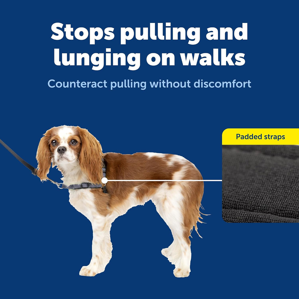 Easy Walk Deluxe Dog Harness, No Pull Dog Harness – Perfect for Leash & Harness Training – Stops Pets from Pulling and Choking on Walks – Medium, Steel