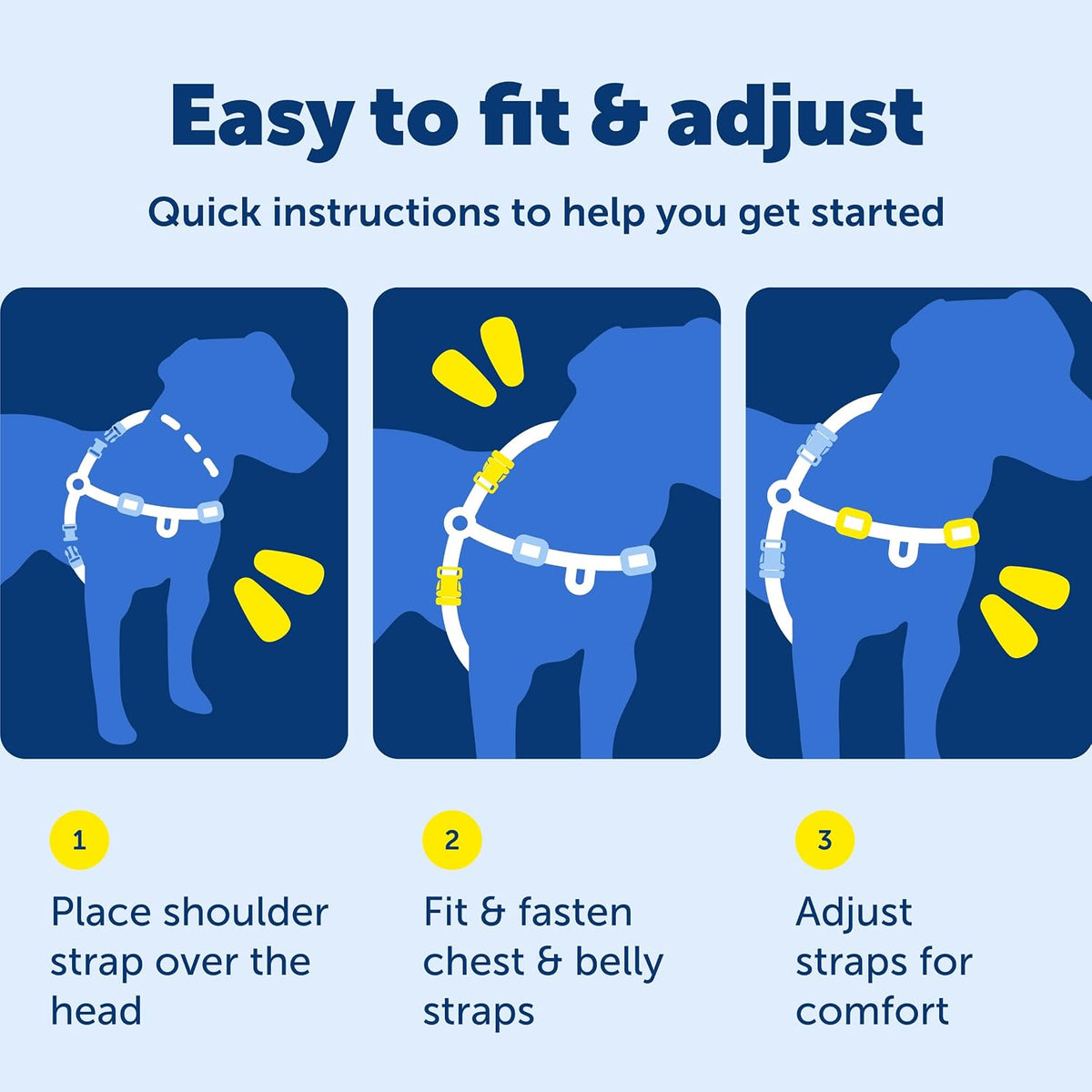 Easy Walk Deluxe Dog Harness, No Pull Dog Harness – Perfect for Leash & Harness Training – Stops Pets from Pulling and Choking on Walks – Medium, Steel