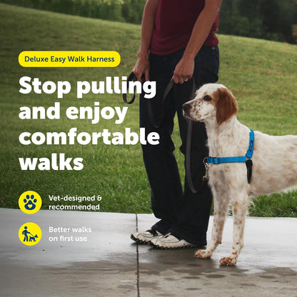 Easy Walk Deluxe Dog Harness, No Pull Dog Harness – Perfect for Leash & Harness Training – Stops Pets from Pulling and Choking on Walks – Medium, Steel