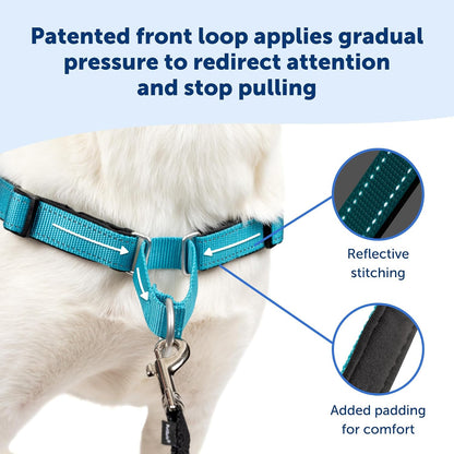 Easy Walk Deluxe Dog Harness, No Pull Dog Harness – Perfect for Leash & Harness Training – Stops Pets from Pulling and Choking on Walks – Medium, Steel