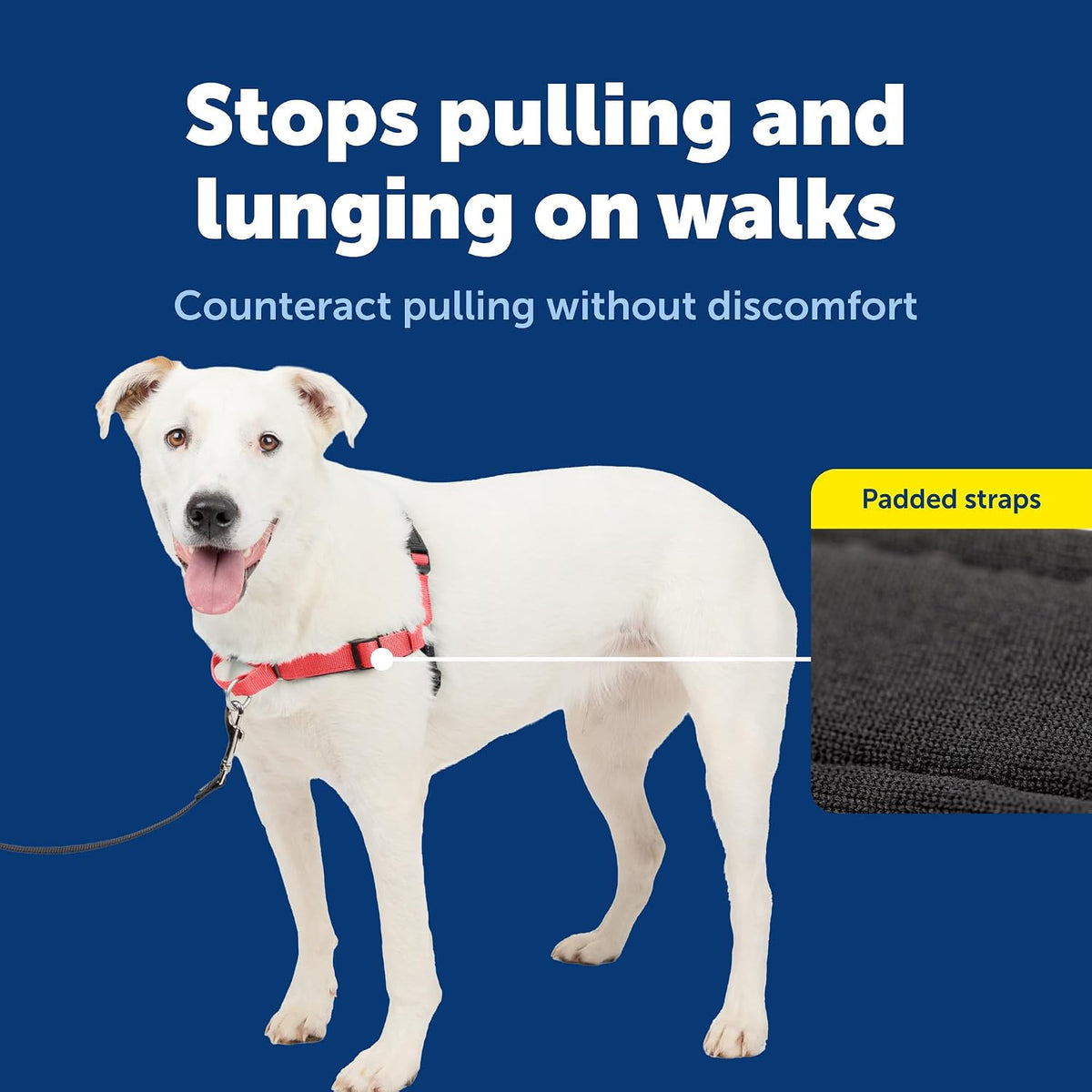 Easy Walk Deluxe Dog Harness, No Pull Dog Harness – Perfect for Leash & Harness Training – Stops Pets from Pulling and Choking on Walks – Medium, Steel