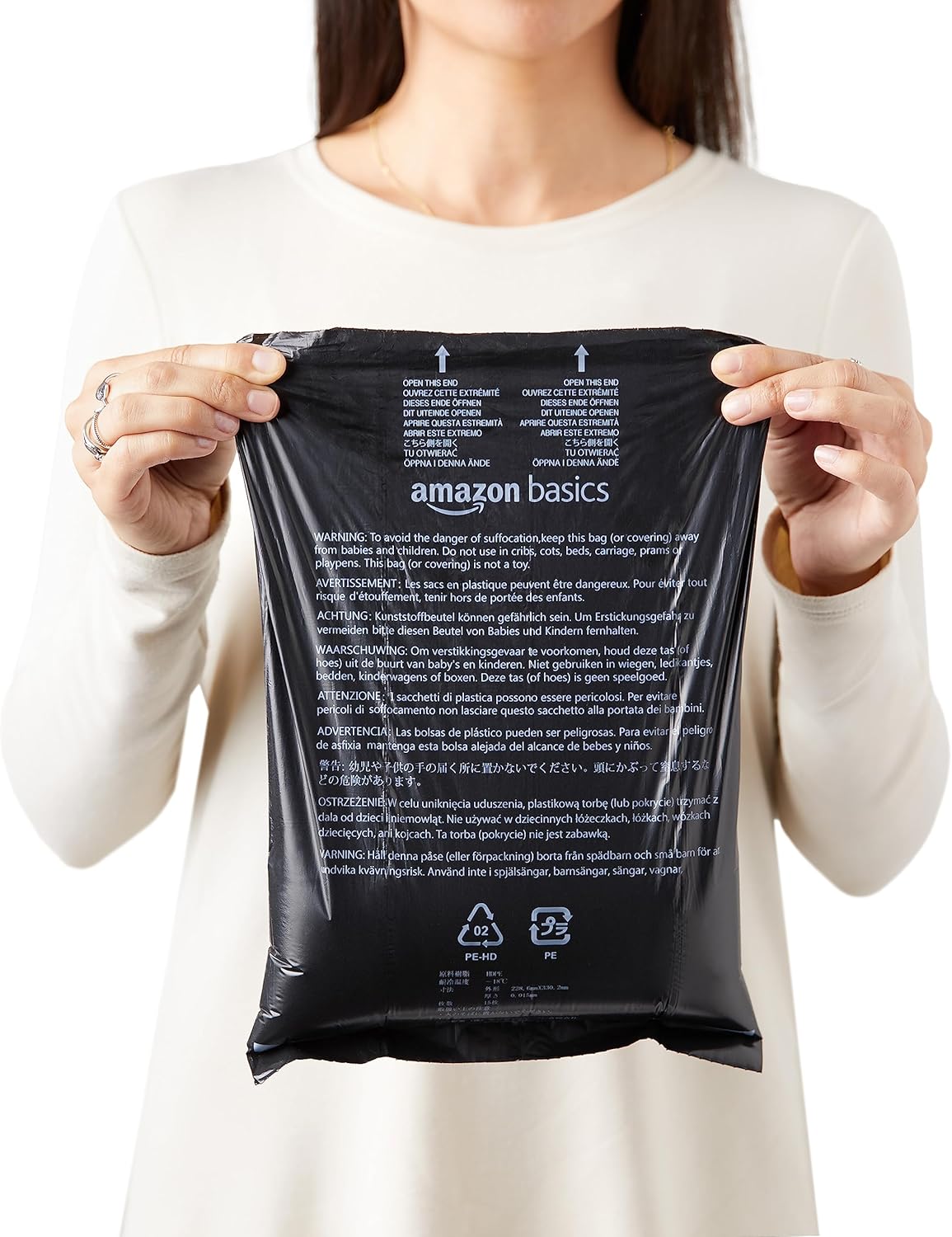 Dog Poop Leak Proof Bags with Dispenser and Leash Clip, Unscented, 13" x 9" Large Size, 300 Count