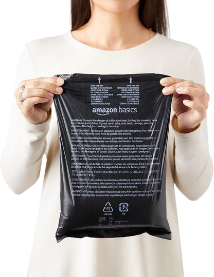 Dog Poop Leak Proof Bags with Dispenser and Leash Clip, Unscented, 13" x 9" Large Size, 300 Count