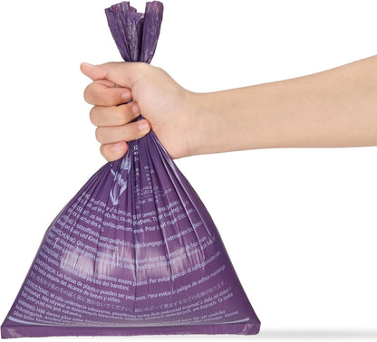 Dog Poop Leak Proof Bags with Dispenser and Leash Clip, Unscented, 13" x 9" Large Size, 300 Count