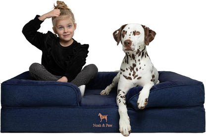 XL Dog Bed, 45x35x11 Inch, Orthopedic Large Dog Beds, Eggshell Memory Foam Infused with Cooling Gel, Inner Cover, Water Resistant, Machine Washable