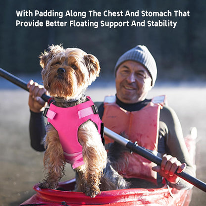 Dog Life Jacket with Double Rescue Handle, Reflective Dog Life Vest for Swimming Boating, Adjustable Pet Swim Vest Dog Flotation Device DFD for Small Medium Large Dogs - Green M