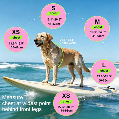 Dog Life Jacket with Double Rescue Handle, Reflective Dog Life Vest for Swimming Boating, Adjustable Pet Swim Vest Dog Flotation Device DFD for Small Medium Large Dogs - Green M