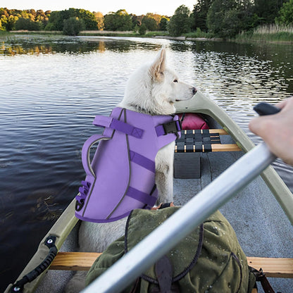 Dog Life Jacket with Double Rescue Handle, Reflective Dog Life Vest for Swimming Boating, Adjustable Pet Swim Vest Dog Flotation Device DFD for Small Medium Large Dogs - Green M