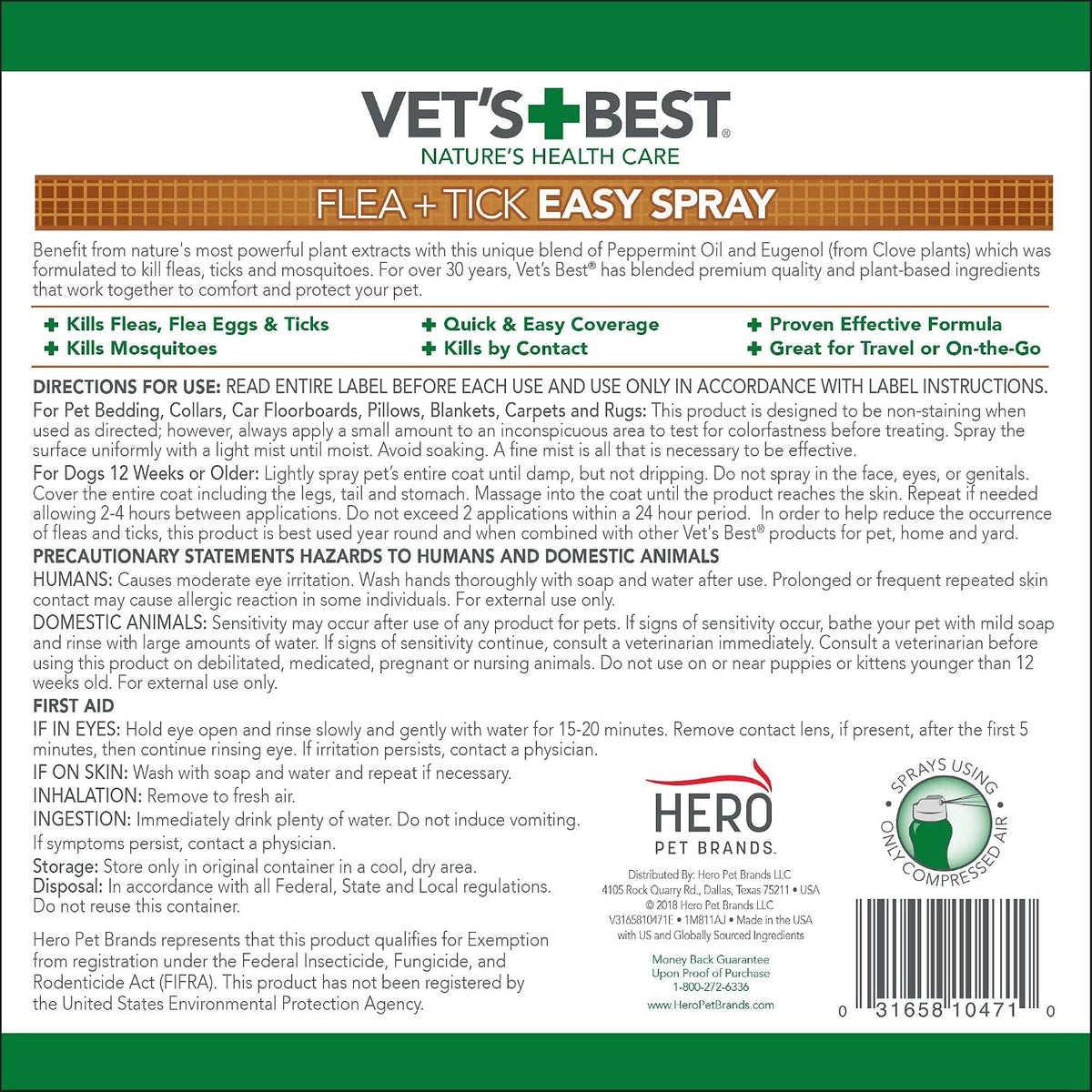 Flea & Tick, Mosquito, Yard & Kennel Spray for Dogs, 32 oz