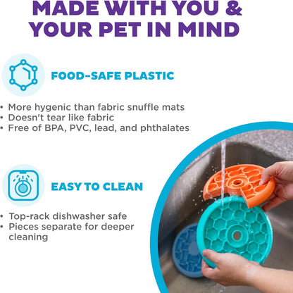 Nina Ottosson Lickin’ Layers 3-in-1 Dog Toy Treat Puzzle, 7"