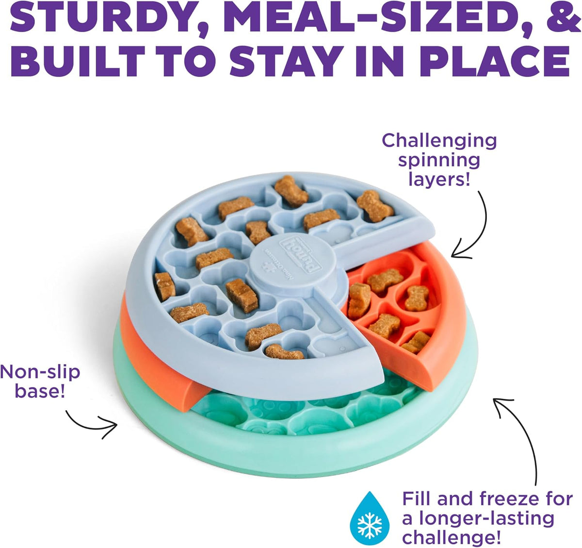Nina Ottosson Lickin’ Layers 3-in-1 Dog Toy Treat Puzzle, 7"
