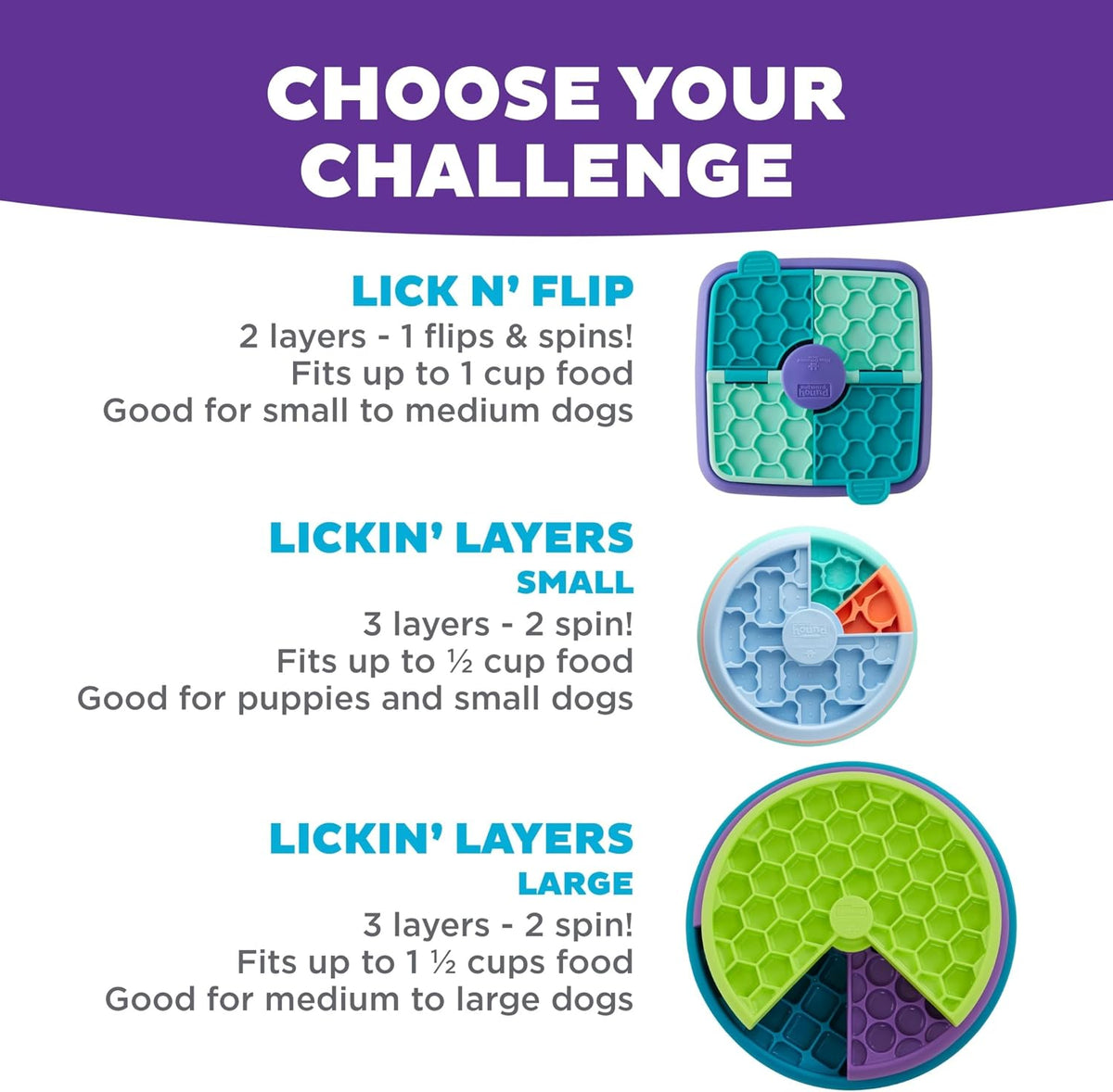 Nina Ottosson Lickin’ Layers 3-in-1 Dog Toy Treat Puzzle, 7"