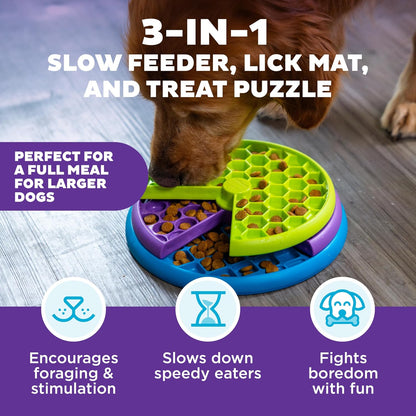 Nina Ottosson Lickin’ Layers 3-in-1 Dog Toy Treat Puzzle, 7"