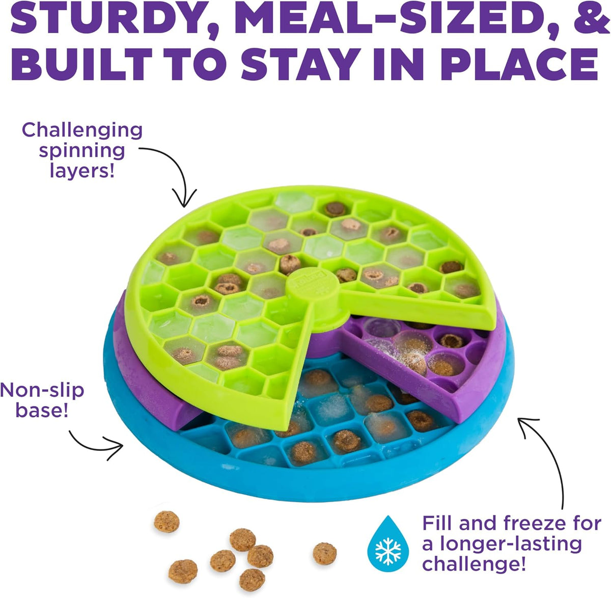 Nina Ottosson Lickin’ Layers 3-in-1 Dog Toy Treat Puzzle, 7"