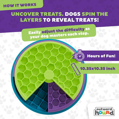 Nina Ottosson Lickin’ Layers 3-in-1 Dog Toy Treat Puzzle, 7"