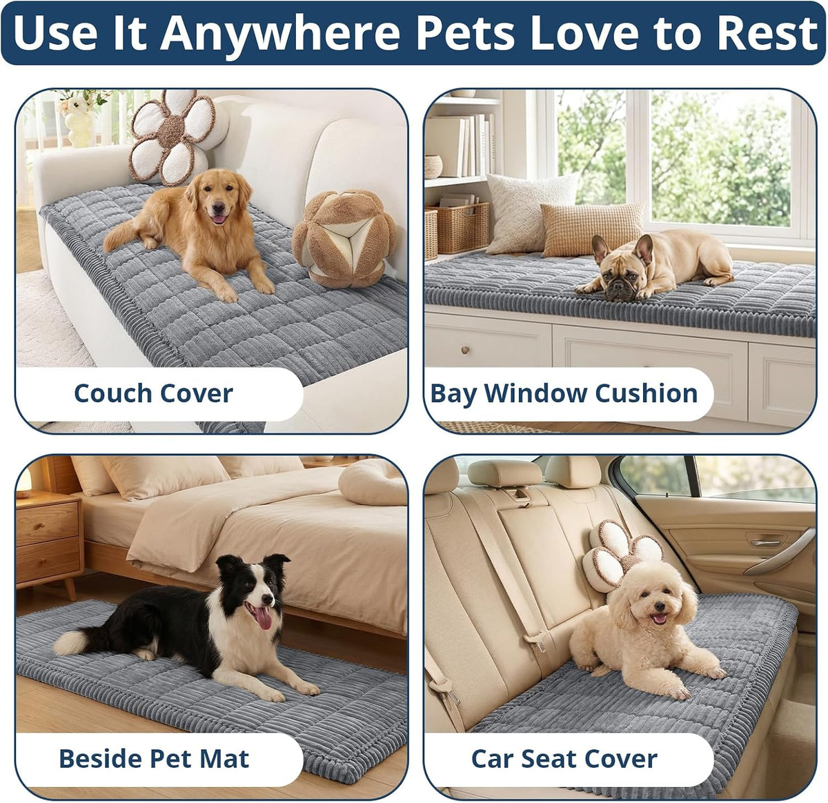 Couch Cover for Dogs, Washable Non Slip Sofa Cover for Pets | Soft Couch Covers for Sofa, Loveseat and Sectional, Furniture Protector Against Pet Hair & Dirt (27.6" x 59", Moss Green)