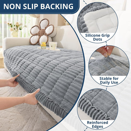 Couch Cover for Dogs, Washable Non Slip Sofa Cover for Pets | Soft Couch Covers for Sofa, Loveseat and Sectional, Furniture Protector Against Pet Hair & Dirt (27.6" x 59", Moss Green)