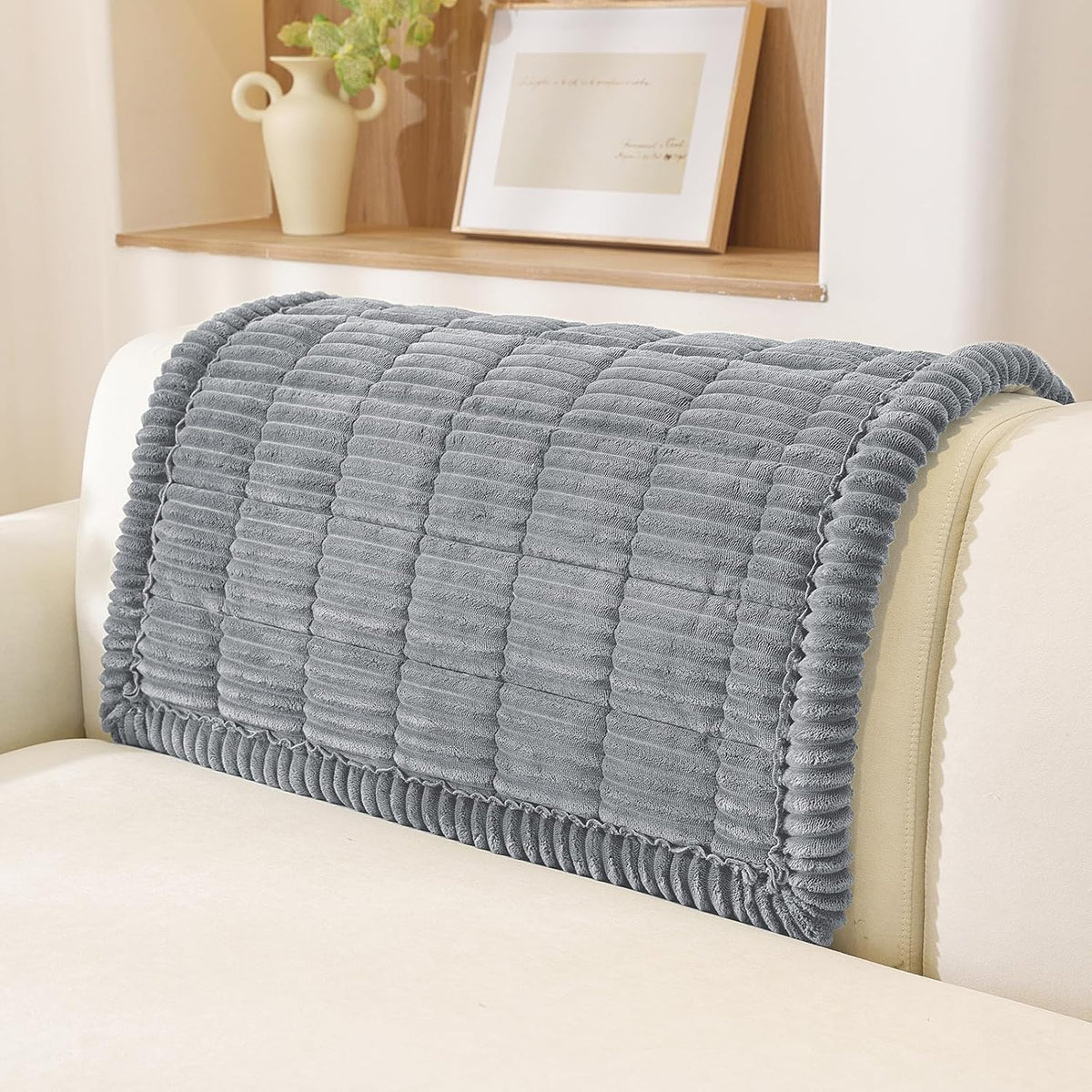 Couch Cover for Dogs, Washable Non Slip Sofa Cover for Pets | Soft Couch Covers for Sofa, Loveseat and Sectional, Furniture Protector Against Pet Hair & Dirt (27.6" x 59", Moss Green)