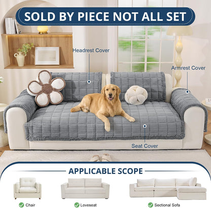 Couch Cover for Dogs, Washable Non Slip Sofa Cover for Pets | Soft Couch Covers for Sofa, Loveseat and Sectional, Furniture Protector Against Pet Hair & Dirt (27.6" x 59", Moss Green)