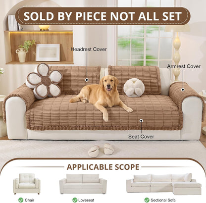 Couch Cover for Dogs, Washable Non Slip Sofa Cover for Pets | Soft Couch Covers for Sofa, Loveseat and Sectional, Furniture Protector Against Pet Hair & Dirt (27.6" x 59", Moss Green)