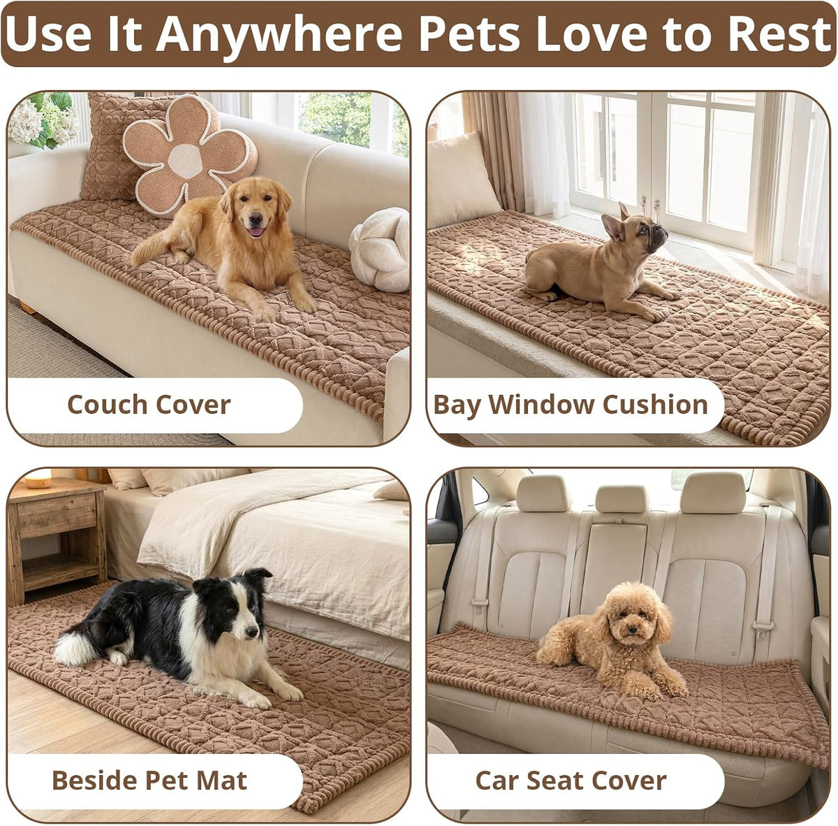 Couch Cover for Dogs, Washable Non Slip Sofa Cover for Pets | Soft Couch Covers for Sofa, Loveseat and Sectional, Furniture Protector Against Pet Hair & Dirt (27.6" x 59", Moss Green)
