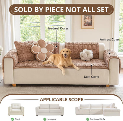 Couch Cover for Dogs, Washable Non Slip Sofa Cover for Pets | Soft Couch Covers for Sofa, Loveseat and Sectional, Furniture Protector Against Pet Hair & Dirt (27.6" x 59", Moss Green)