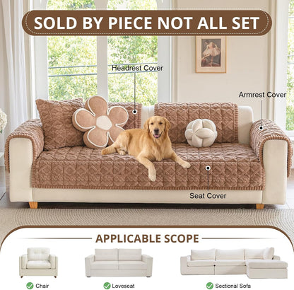 Couch Cover for Dogs, Washable Non Slip Sofa Cover for Pets | Soft Couch Covers for Sofa, Loveseat and Sectional, Furniture Protector Against Pet Hair & Dirt (27.6" x 59", Moss Green)