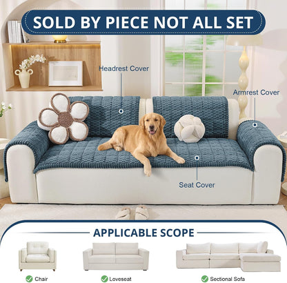 Couch Cover for Dogs, Washable Non Slip Sofa Cover for Pets | Soft Couch Covers for Sofa, Loveseat and Sectional, Furniture Protector Against Pet Hair & Dirt (27.6" x 59", Moss Green)