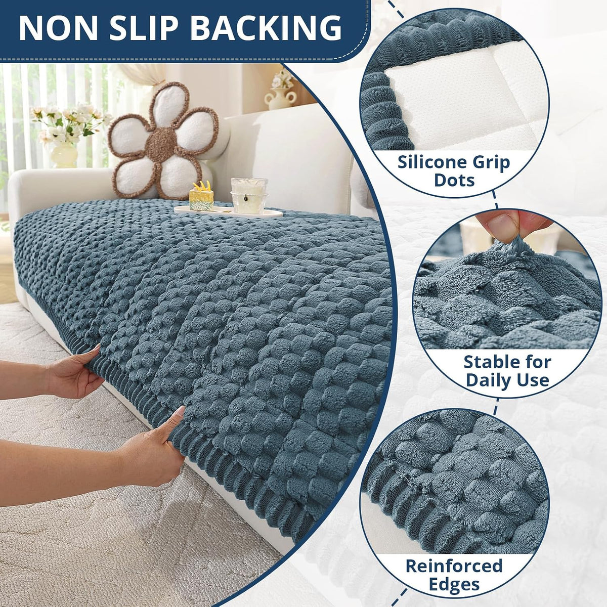 Couch Cover for Dogs, Washable Non Slip Sofa Cover for Pets | Soft Couch Covers for Sofa, Loveseat and Sectional, Furniture Protector Against Pet Hair & Dirt (27.6" x 59", Moss Green)