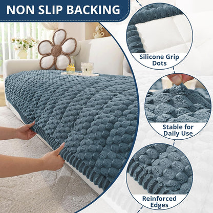 Couch Cover for Dogs, Washable Non Slip Sofa Cover for Pets | Soft Couch Covers for Sofa, Loveseat and Sectional, Furniture Protector Against Pet Hair & Dirt (27.6" x 59", Moss Green)
