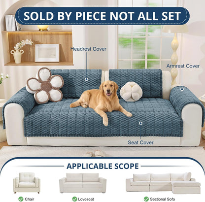 Couch Cover for Dogs, Washable Non Slip Sofa Cover for Pets | Soft Couch Covers for Sofa, Loveseat and Sectional, Furniture Protector Against Pet Hair & Dirt (27.6" x 59", Moss Green)