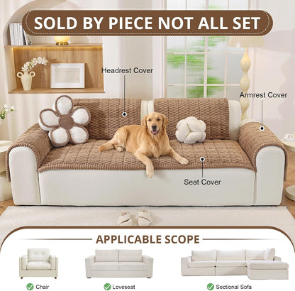 Couch Cover for Dogs, Washable Non Slip Sofa Cover for Pets | Soft Couch Covers for Sofa, Loveseat and Sectional, Furniture Protector Against Pet Hair & Dirt (27.6" x 59", Moss Green)