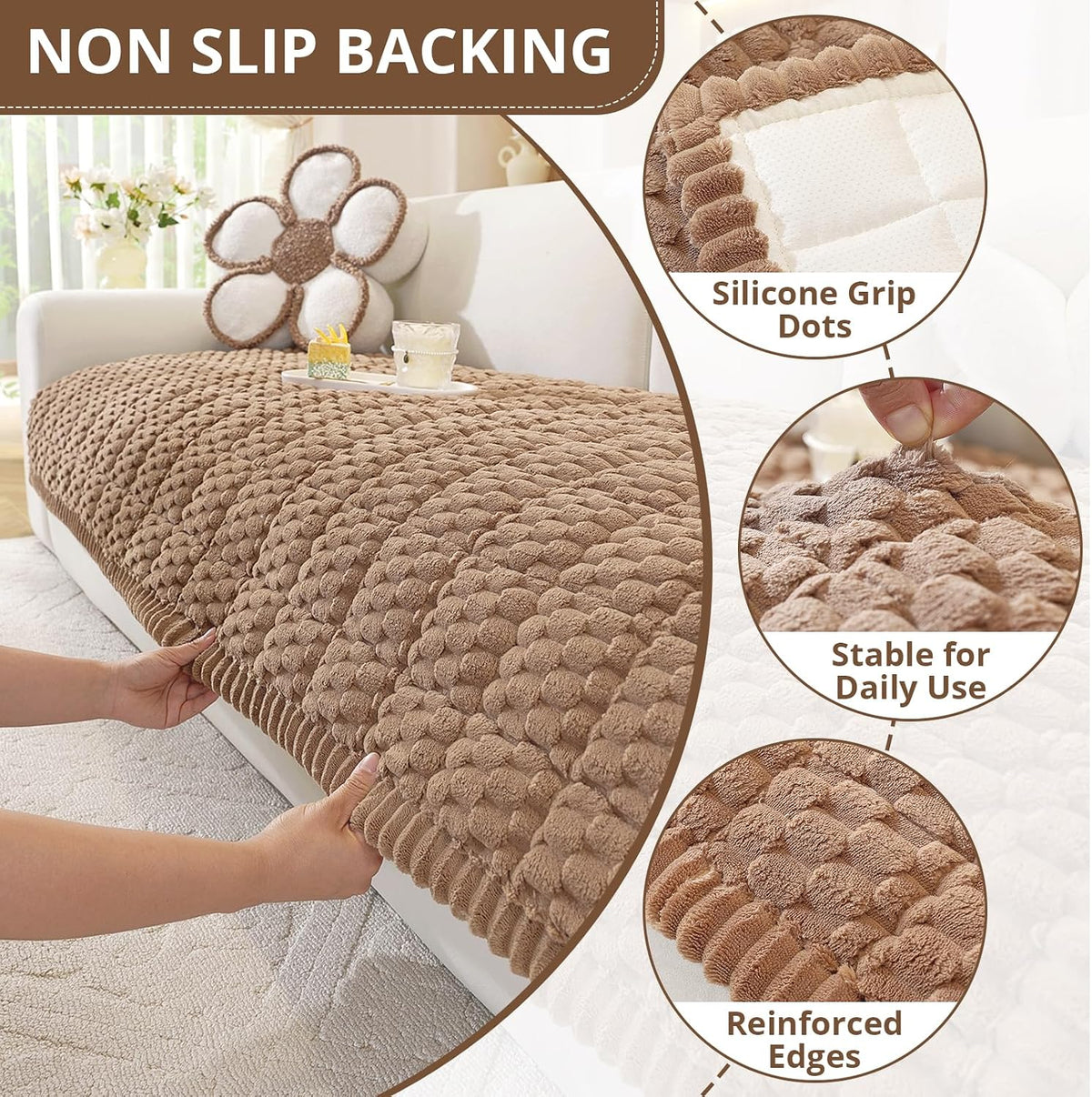 Couch Cover for Dogs, Washable Non Slip Sofa Cover for Pets | Soft Couch Covers for Sofa, Loveseat and Sectional, Furniture Protector Against Pet Hair & Dirt (27.6" x 59", Moss Green)