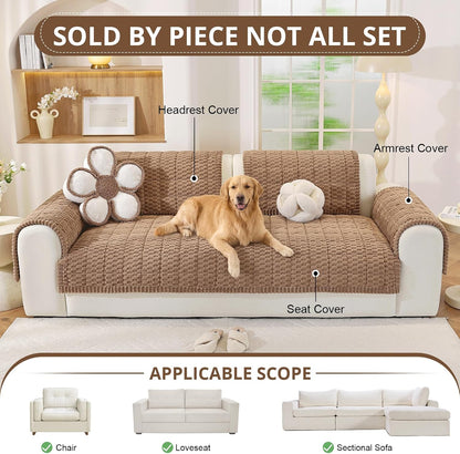 Couch Cover for Dogs, Washable Non Slip Sofa Cover for Pets | Soft Couch Covers for Sofa, Loveseat and Sectional, Furniture Protector Against Pet Hair & Dirt (27.6" x 59", Moss Green)