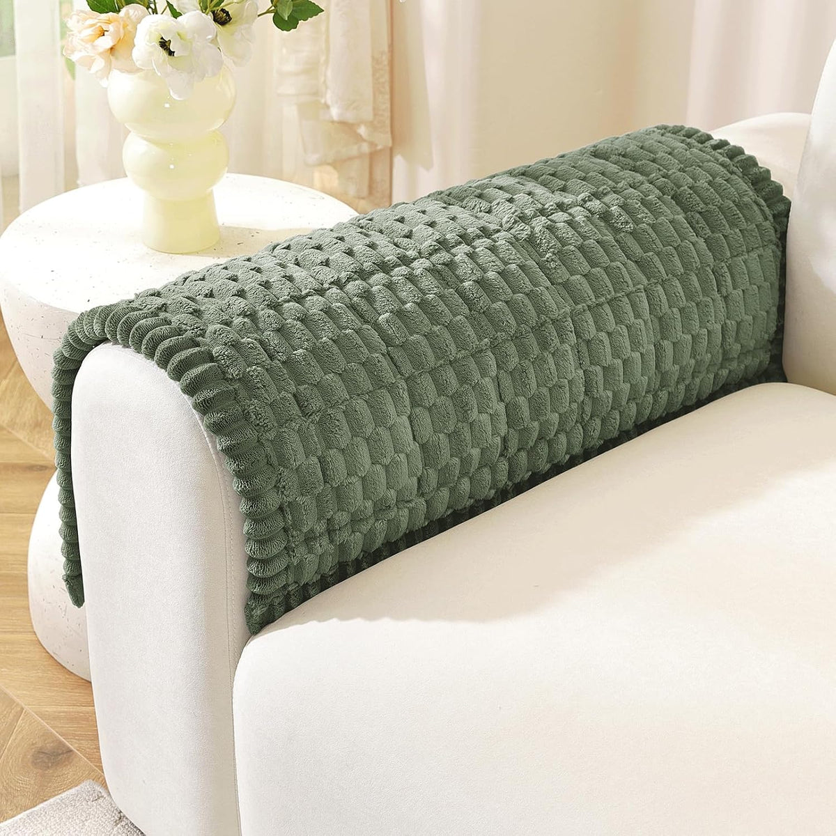 Couch Cover for Dogs, Washable Non Slip Sofa Cover for Pets | Soft Couch Covers for Sofa, Loveseat and Sectional, Furniture Protector Against Pet Hair & Dirt (27.6" x 59", Moss Green)