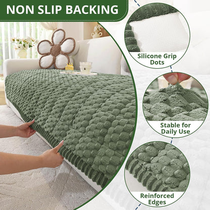 Couch Cover for Dogs, Washable Non Slip Sofa Cover for Pets | Soft Couch Covers for Sofa, Loveseat and Sectional, Furniture Protector Against Pet Hair & Dirt (27.6" x 59", Moss Green)