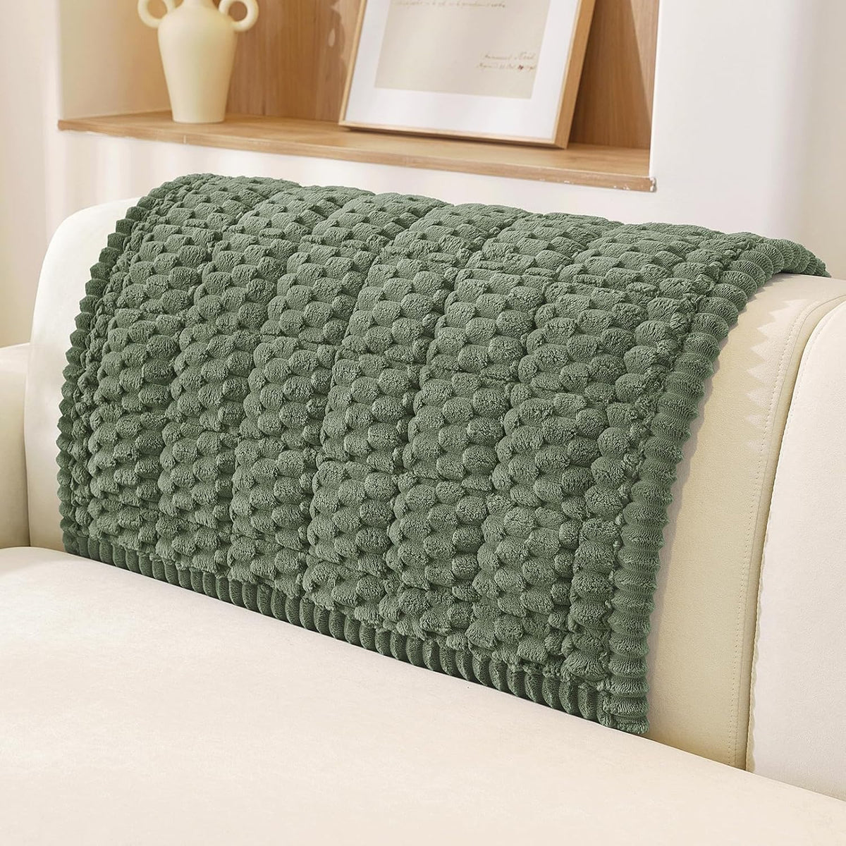 Couch Cover for Dogs, Washable Non Slip Sofa Cover for Pets | Soft Couch Covers for Sofa, Loveseat and Sectional, Furniture Protector Against Pet Hair & Dirt (27.6" x 59", Moss Green)