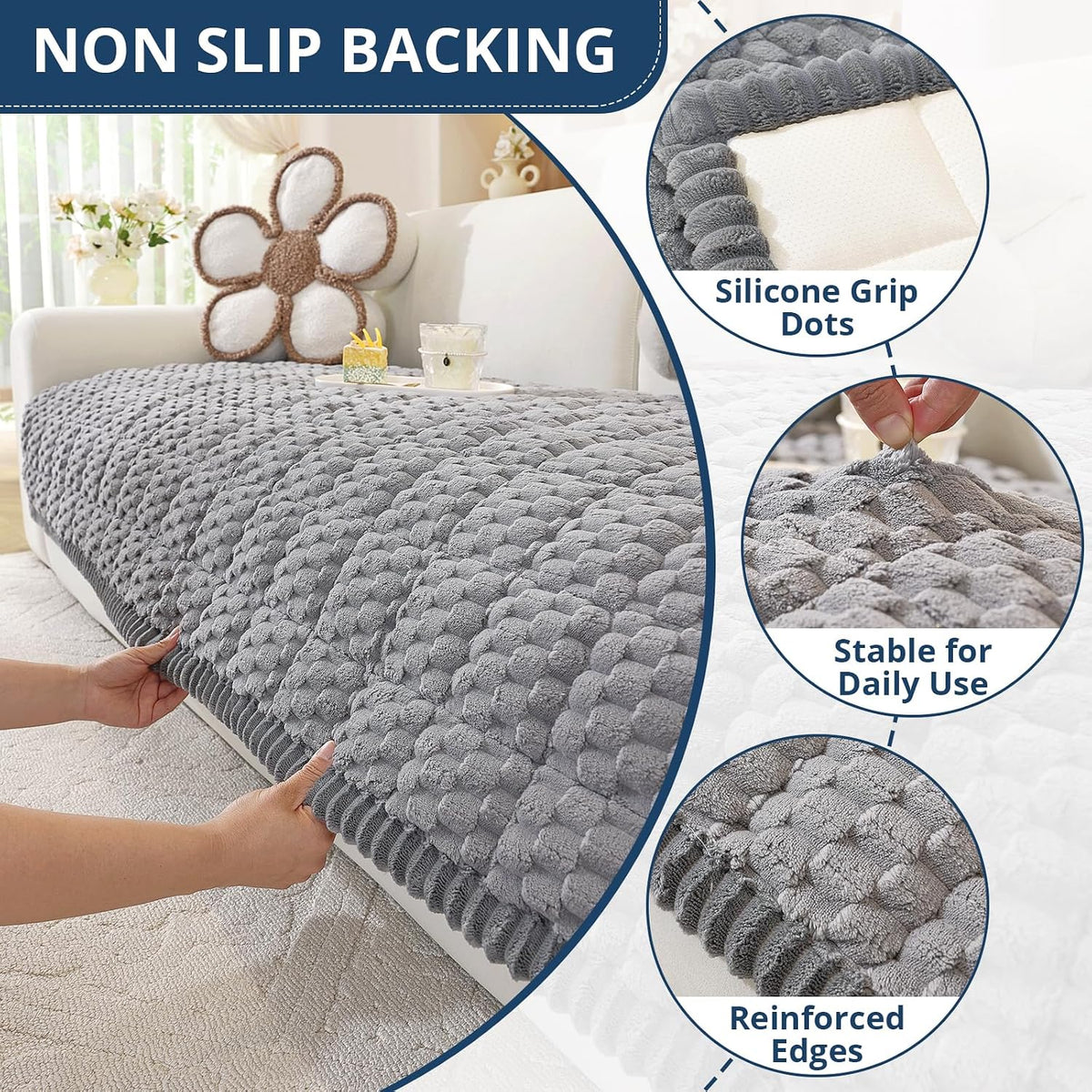 Couch Cover for Dogs, Washable Non Slip Sofa Cover for Pets | Soft Couch Covers for Sofa, Loveseat and Sectional, Furniture Protector Against Pet Hair & Dirt (27.6" x 59", Moss Green)